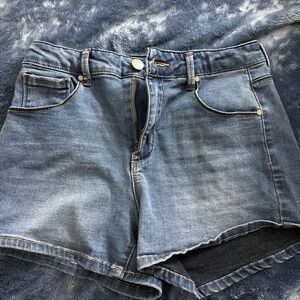 Black Label Blue Jean Shorts Classic Distressed Style